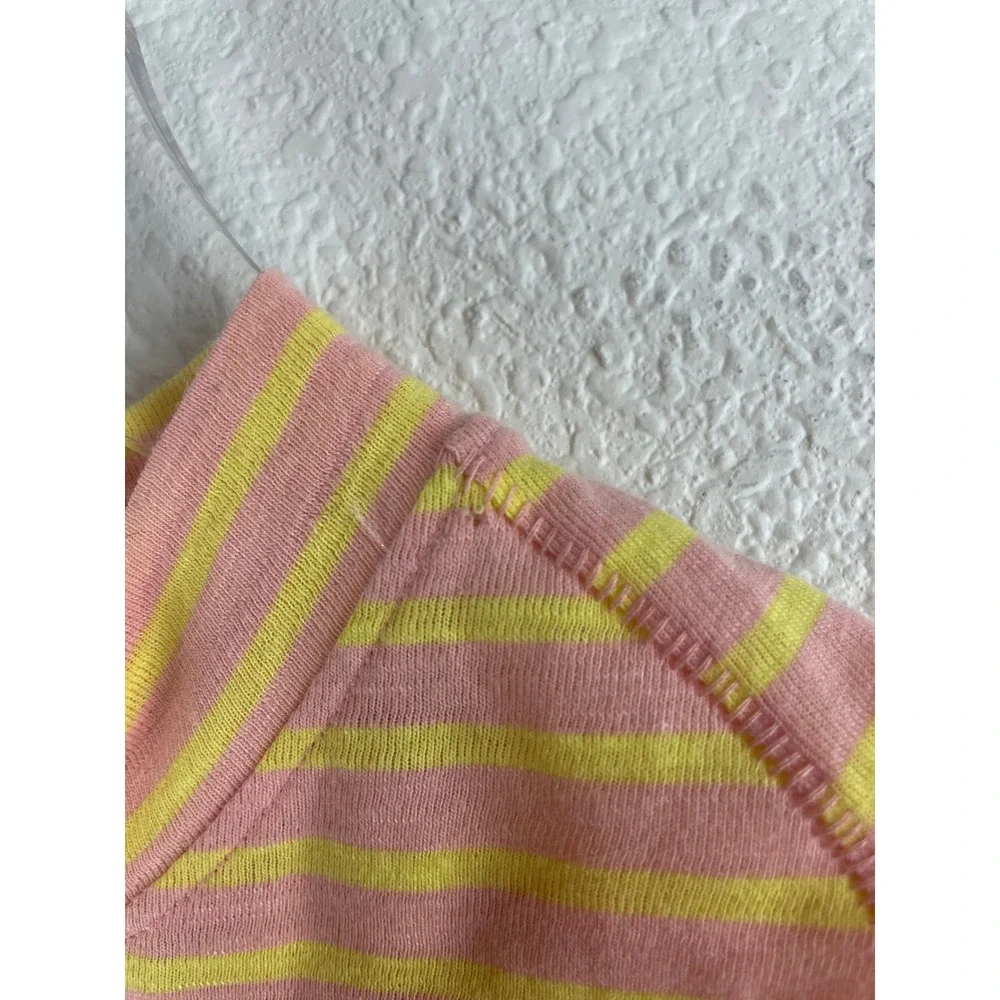 Free‎ People We The Free Striped T-Shirt Pink Yellow Summer Rose Combo XS NEW